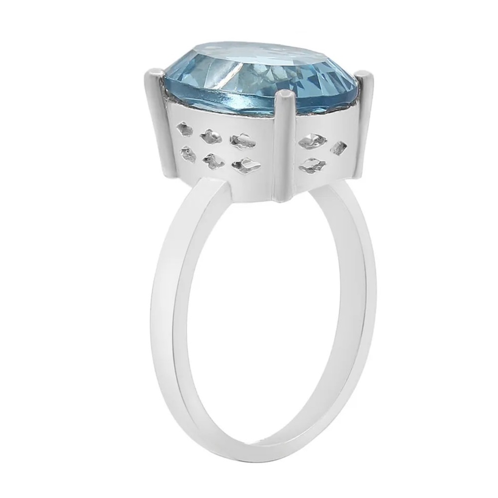 Aquamarine ring size 8 - Picture 3 of 5